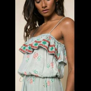 Anthropologie Raga Lodi Gardens Jumpsuit In Sage Green Med